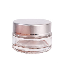 20ml transparent cosmetic glass jars containers with silver lid